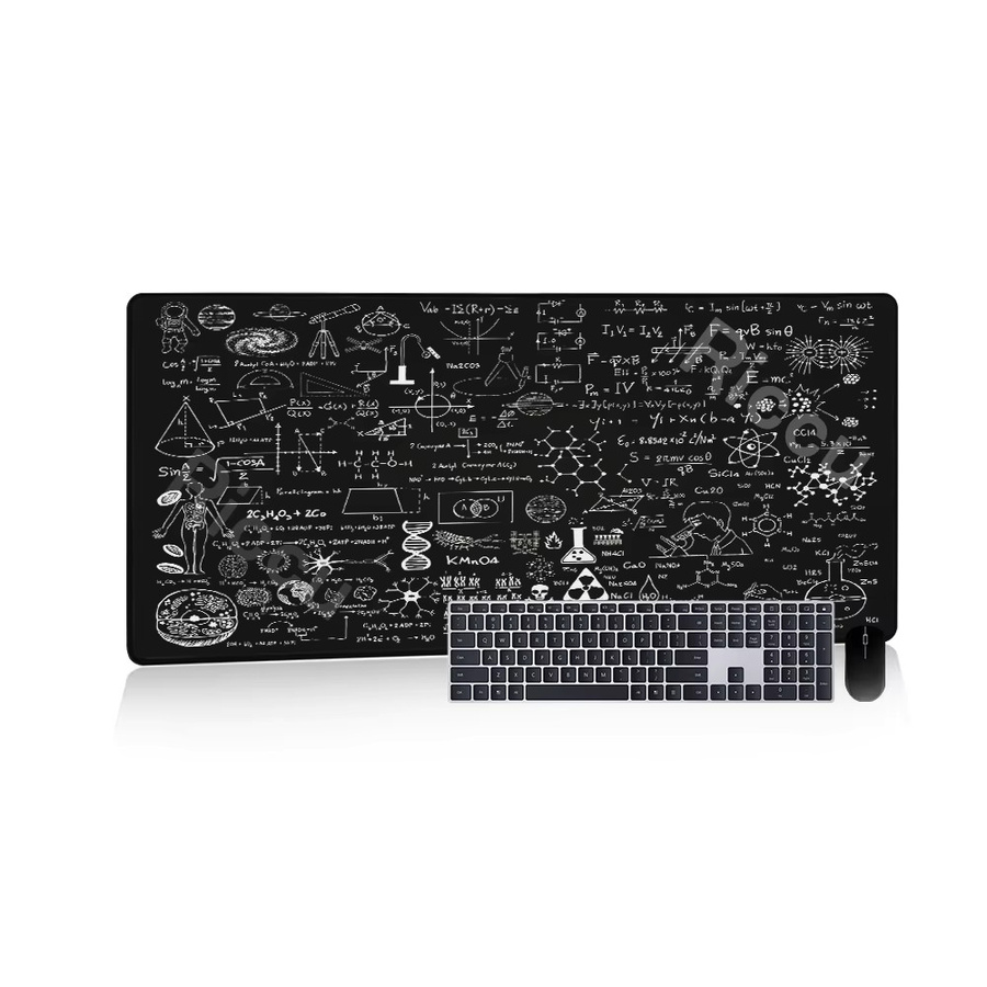 Riccu Mousepad XXL Schwarz mit geometrischen Mathematik Formeln als Anti-Rutsch Schreibtischmatte für Gamer und PC-Nutzer - Bild 4