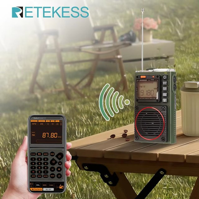 Retekess TR111 Tragbares Multiband Radio mit AM/FM/SW/VHF/WB und Weckfunktion - Bild 1