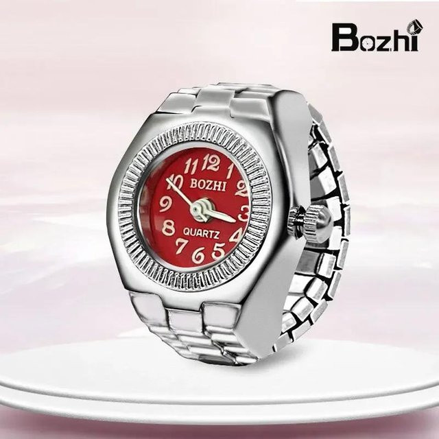 Ring Fingeruhr, Quarz, Metall, Silber, Unisex - Bild 1