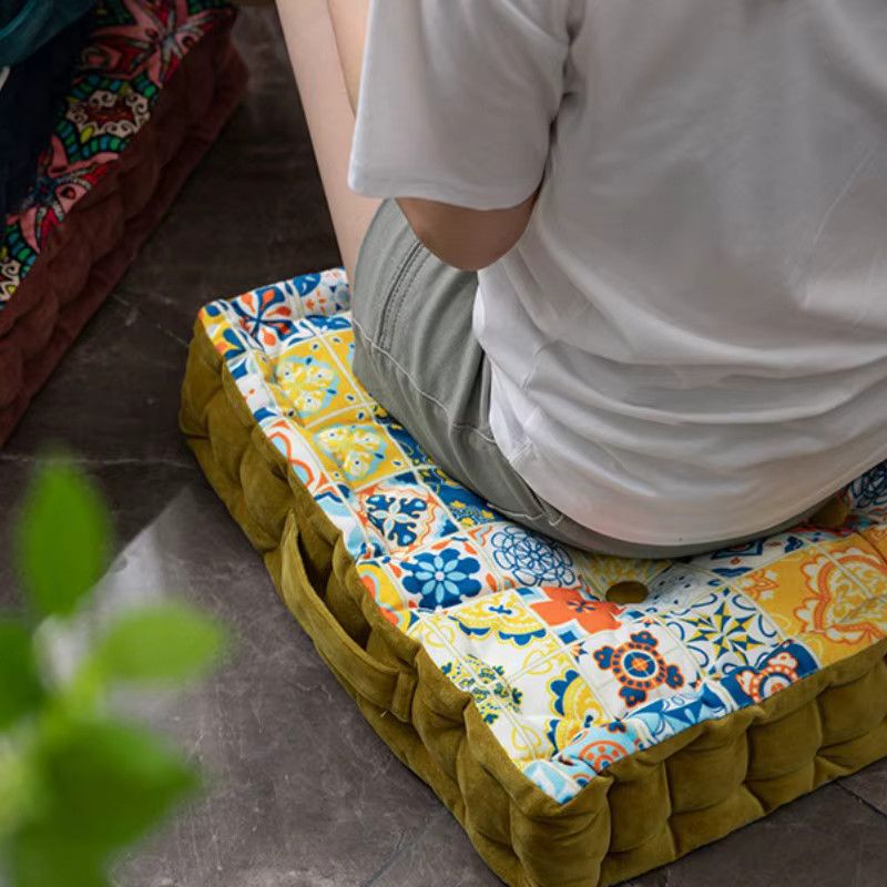 Inyahome Mandala Boden-Sitzkissen aus Samt im japanischen Tatami-Stil für Yoga und Lesen - Bild 2