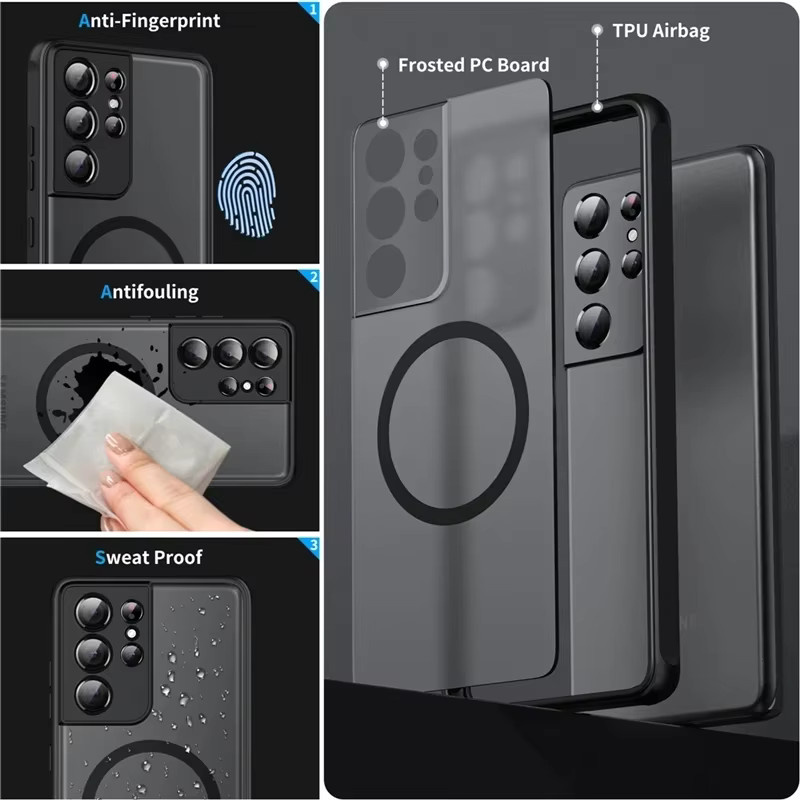 Samsung Magnetische Schutzhülle mit Matt-Finish und MagSafe Kompatibilität in Blau für S23 S22 S21 S20 Ultra und weitere Modelle - Bild 3