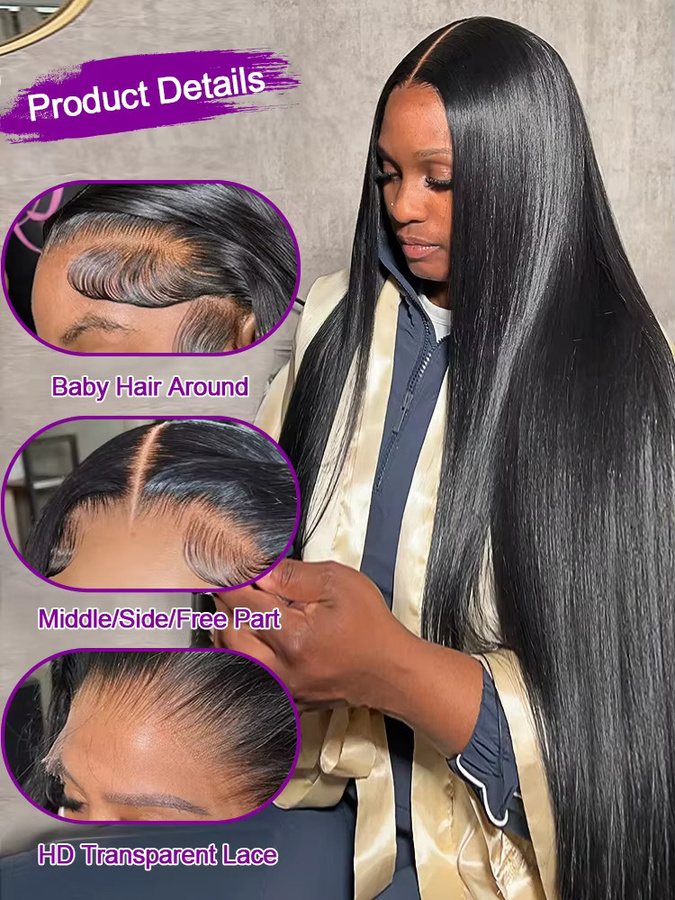 HJ WEAVE BEAUTY Echthaar-Perücke, Damen, brasilianisches Haar - Bild 3