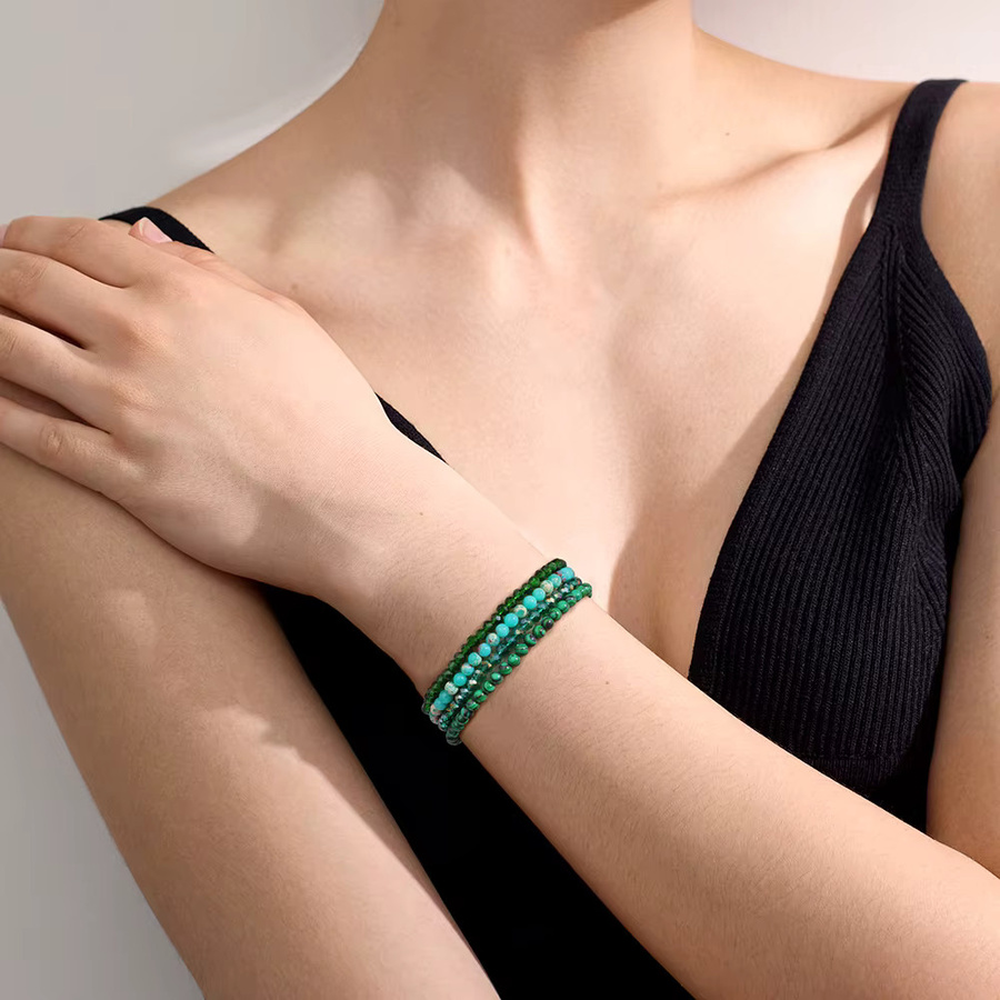 GolbalJew Armband-Set, Glasquarz-Achate, Perle, Bunt, Unisex - Bild 2