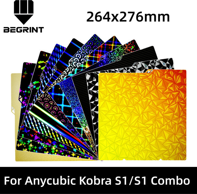 Anycubic PEI-Bauplatte für Kobra S1 und Kobra S1 Combo, doppelseitig strukturiert, B/T: 264 x 276 mm - Bild 1
