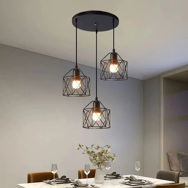 TRAZOS Moderne LED Pendelleuchte in Schwarz aus Metall für Esszimmer und Wohnzimmer - Bild 1