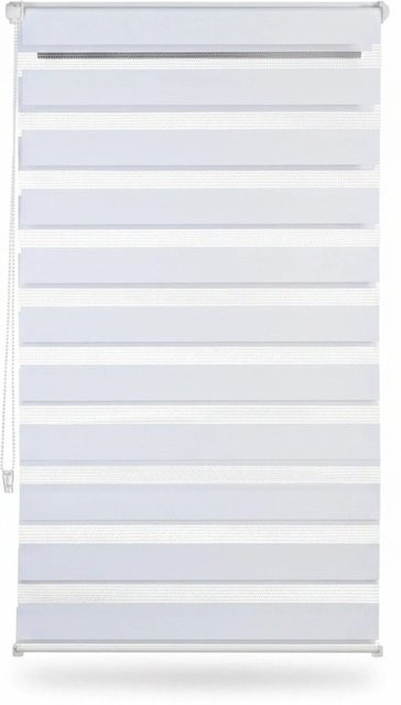 Relaxdays Doppelrollo Klemmfix Day & Night aus Aluminium und Polyester in Weiß, Breite: 60 cm, Höhe: 150 cm - Bild 1