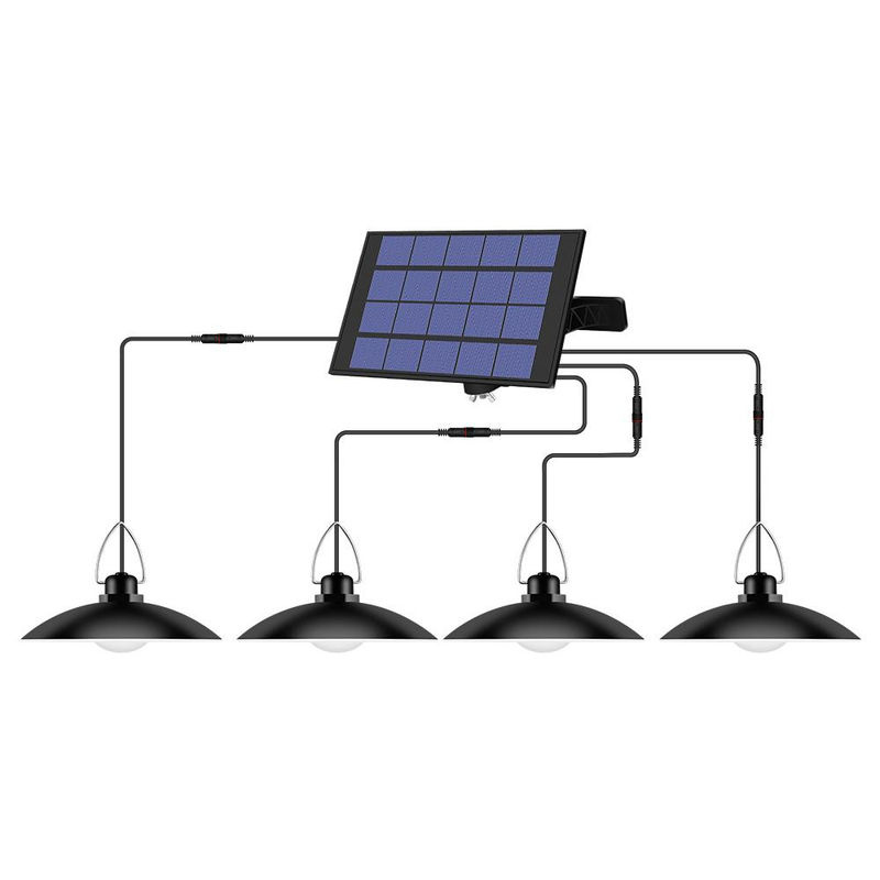 TOMTOP JMS Solarbetriebene Pendelleuchte in Schwarz mit verstellbarem Panel und Dämmerungssensor, IP65 wasserdicht für den Garten - Bild 6