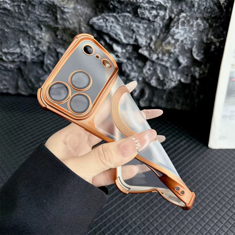 SUNWARD Magnetische Hülle für iPhone 17 16 15 14 13 Pro Max Air, Transparent/Schwarz, Stoßfestes Case mit MagSafe Kompatibilität - Bild 3