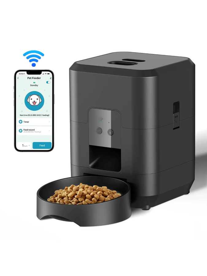 VOFORD Intelligenter Futterautomat für Katzen und Hunde, Automatischer Zeitgesteuerter Fütterer mit Quantitativer Fütterung, Weiß oder Schwarz - Bild 6
