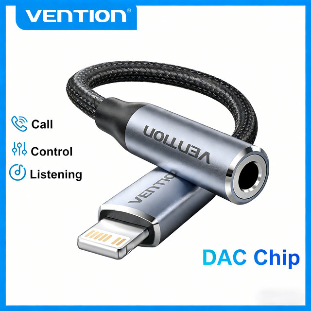 Vention Lightning auf 3,5 mm Klinke Audio-Adapter für iPhone 14 13 12 Pro Max XR - Bild 1