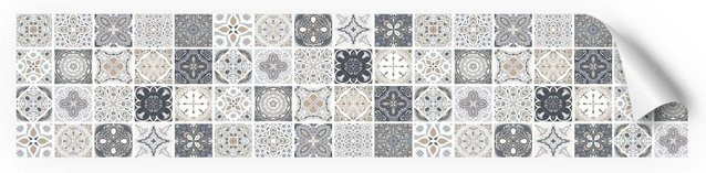 Myspotti Küchenrückwandfolie Liam in Tile-Look, grau/mehrfarbig, B: 280 cm, H: 60 cm - Bild 1