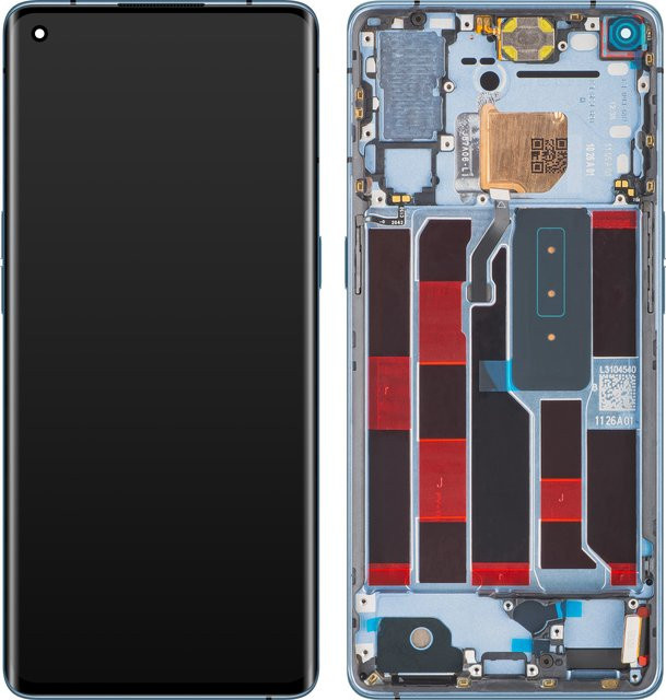 Oppo Reno4 Pro 5G Display mit Touchscreen und Rahmen in Galactic Blue - Bild 1