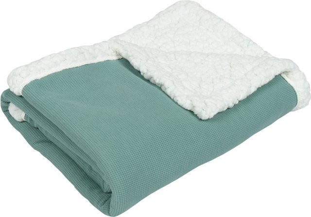 Ullenboom Babydecke Winter Teddy in Grün aus Baumwolle und Teddyfleece, B/H: 70 x 100 cm - Bild 1