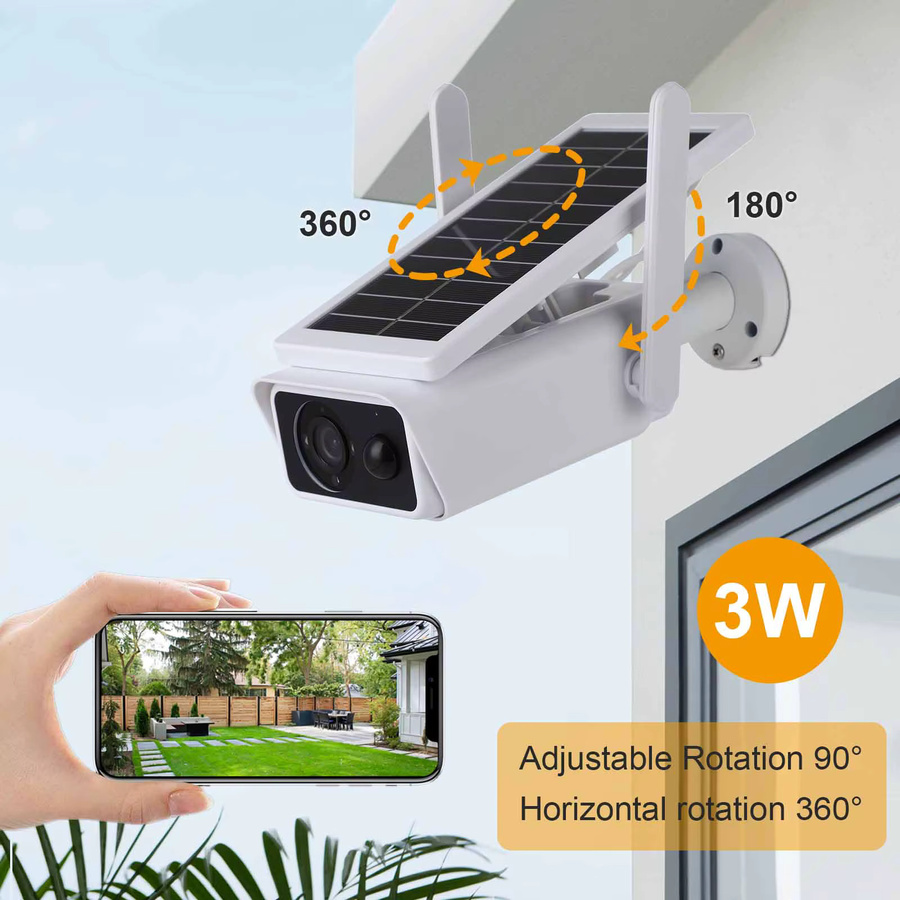 DDBROUGEN Solar Kamera Wifi Outdoor Wasserdicht mit PIR Bewegungsmelder Nachtsicht und Akkubetrieb in Weiß - Bild 5