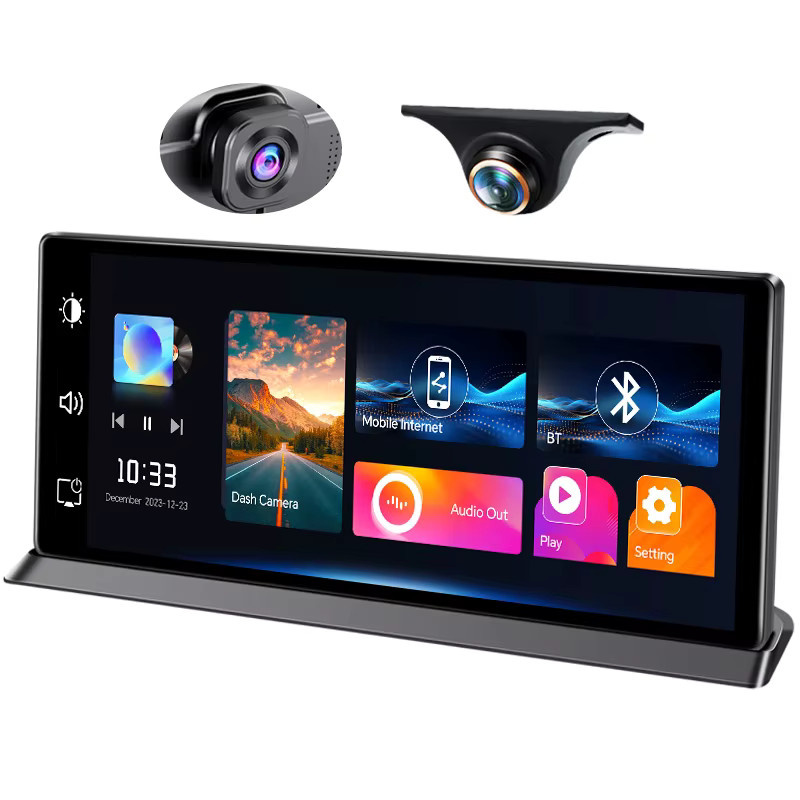 OBDPEAK K2 Pro Dash Cam mit 11,3 Zoll Display, 4K UHD Dual Kamera mit 170 Grad Fischaugen-Objektiv, Wireless CarPlay und Android Auto, Schwarz - Bild 4
