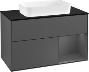 V&B Waschtischunterschrank Finion 100 Wandbeleuchtung in Anthrazit Matt, Breite: 100 cm - Bild 1