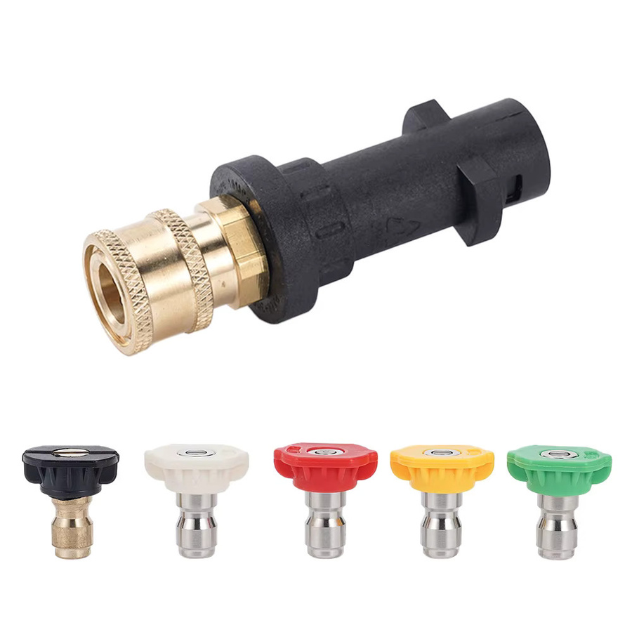 Kärcher Hochdruckreiniger Schnellanschluss-Adapter 1/4 Zoll mit 5-Farben-Düse für K2-K7 Serie, Multicolor - Bild 4