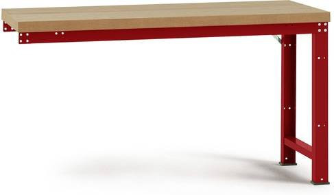 Manuflex Anbauwerkbank Profi Standard mit Multiplex Tischplatte, Farbe: Rubin-Rot, B/T: 175 x 70 cm - Bild 1