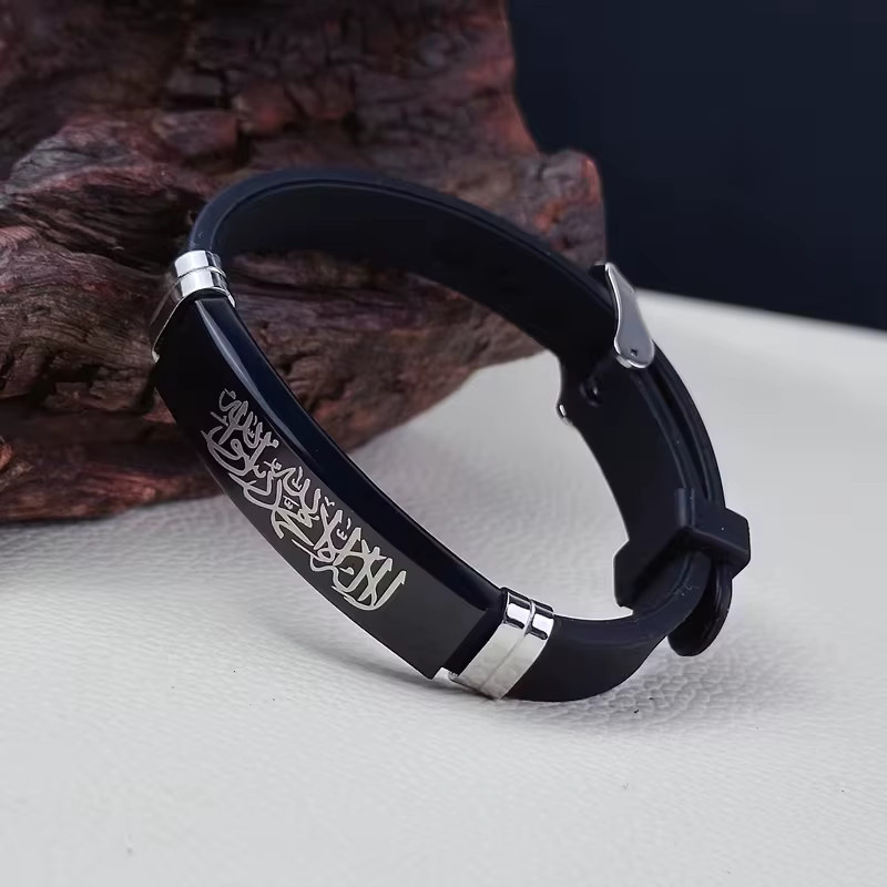 suteyi Armband, Edelstahl, Schwarz, Silber, Unisex - Bild 4