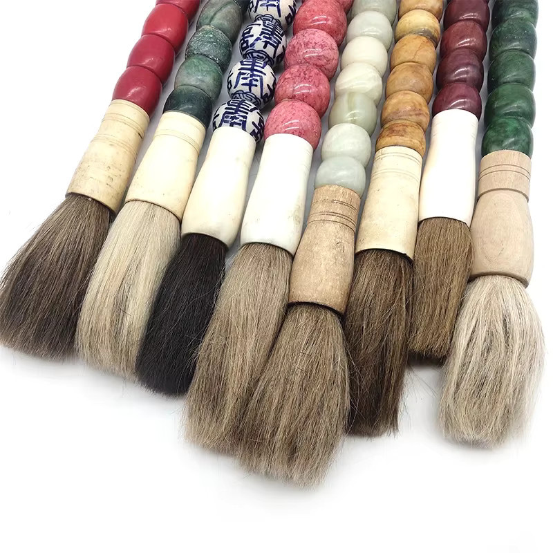 Antiker Kalligraphie-Dekorpinsel aus Jade in Blau und Multicolour - Bild 4