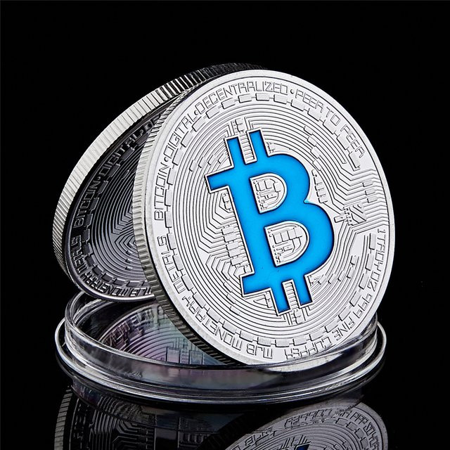 SMJY Bitcoin-Sammelmünze, versilbert, BTC-Gedenkmünze - Bild 1