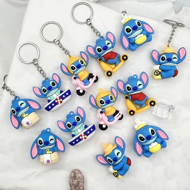 Bandai Disney Lilo & Stitch, Puppe Schlüsselring, 10-teiliges Set - Bild 1