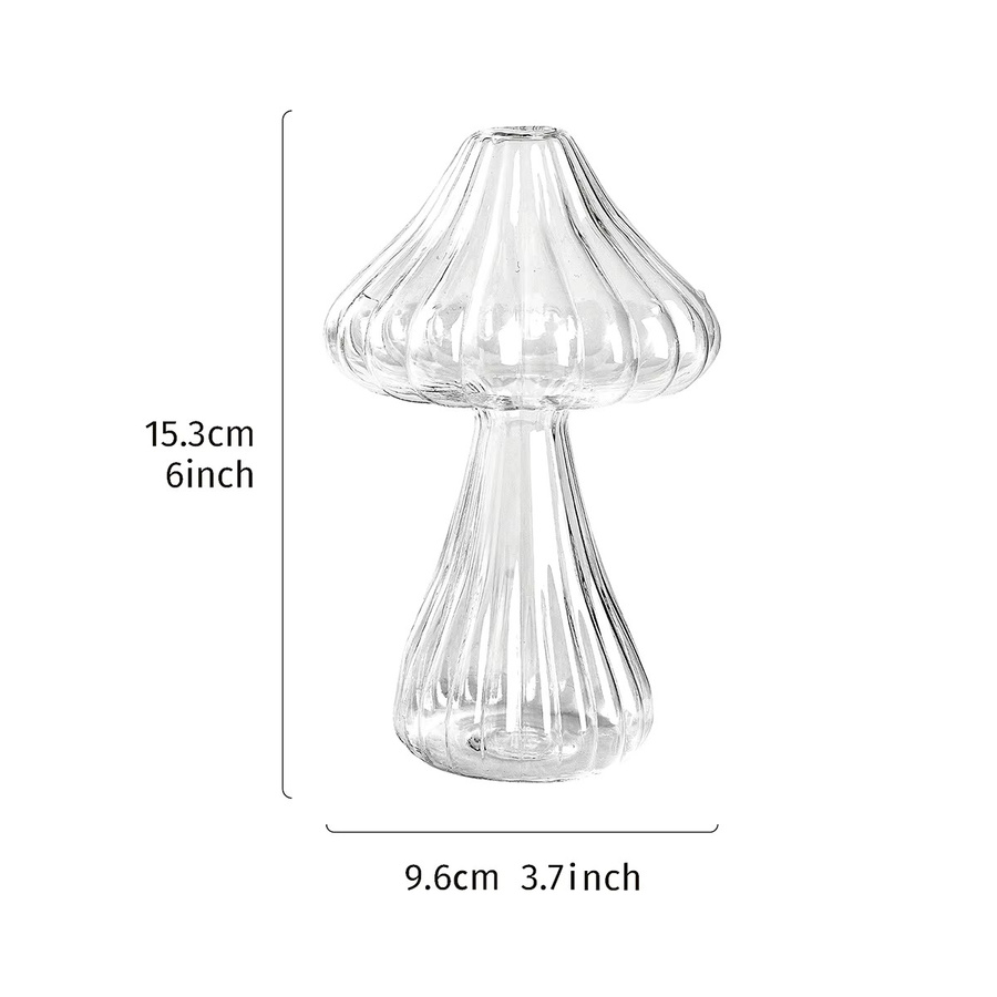 Dekorative Pilzvase aus transparentem Glas in Pilzform für deine Heimdekoration - Bild 2