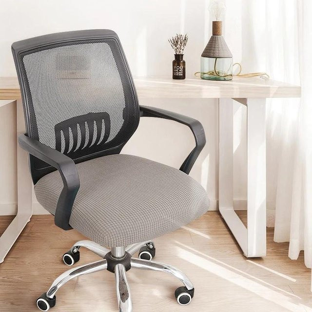 Bestbags Universal Bürostuhl Sitzbezug mit geteilten Armlehnen, grauer Stretch-Sesselbezug aus Polyester und Elastan - Bild 1