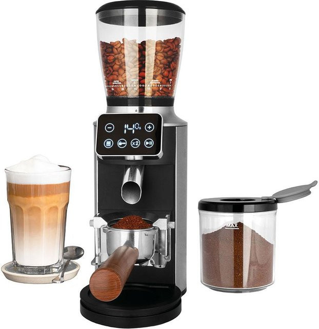 Gastroback Design Pro Touch 30 Elektrische Kaffeemühle mit Kegelmahlwerk und Touch-Display in Schwarz/Silber - Bild 1