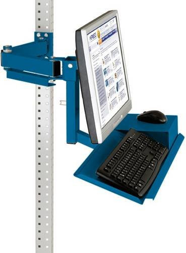 Manuflex ZB3626.5007 Standard Monitorträger für UNIVERSAL und PROFI in Blau mit Tastatur- und Mausfläche sowie VESA-Adapter 100mm - Bild 1