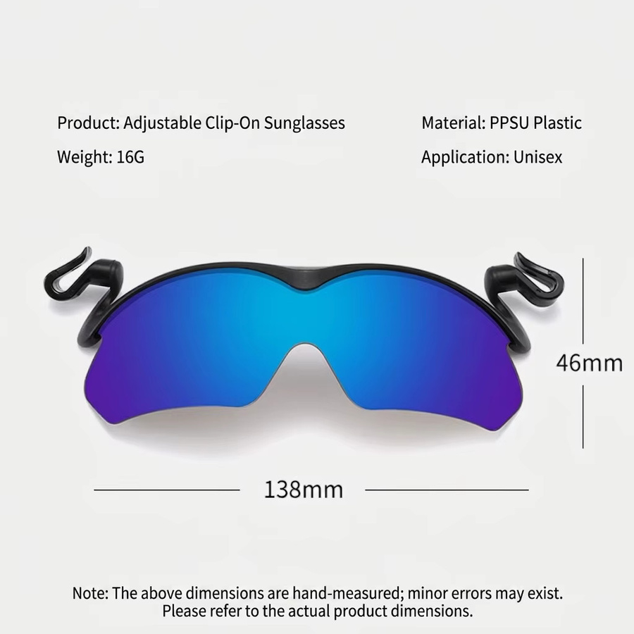 ZOZO TOMI Clip-On-Sonnenbrille, Unisex, Vollrand, Kunststoff, Wrap - Bild 3