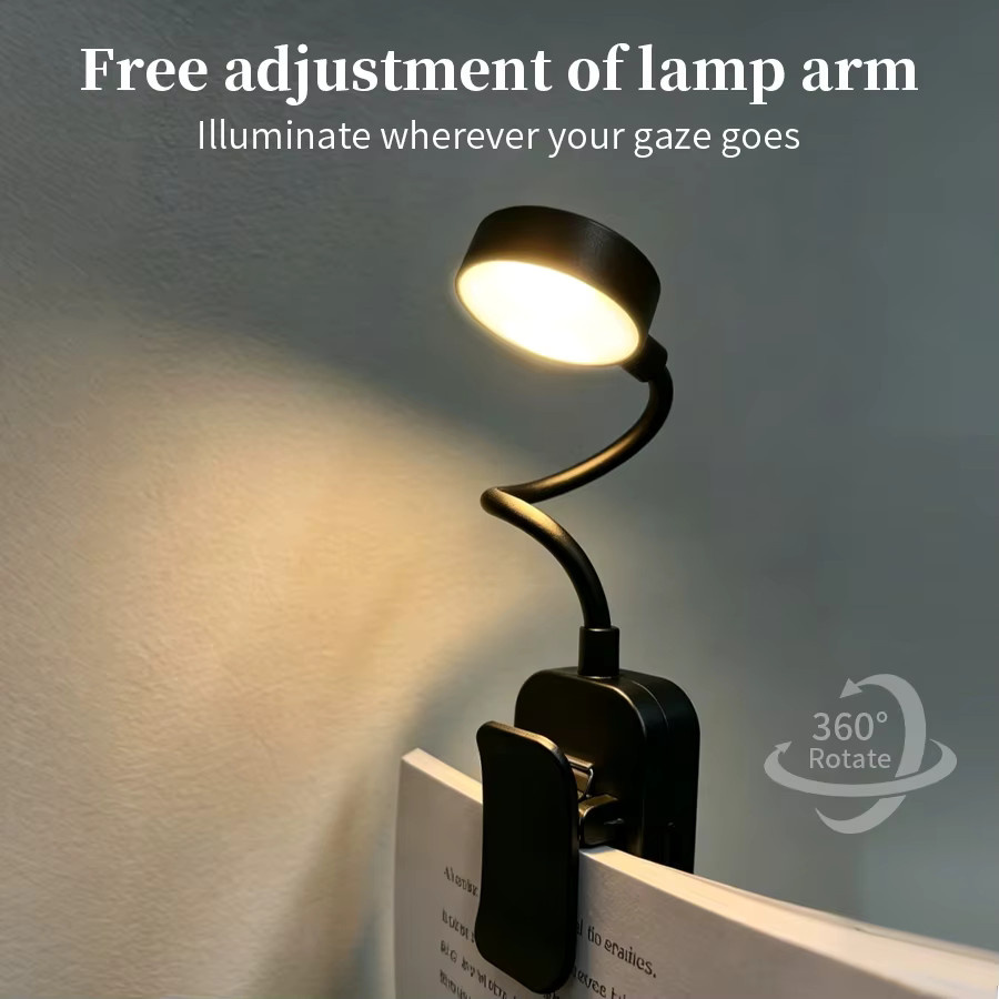 GGBEE LED-Schreibtischlampe in Weiß, wiederaufladbare Clip-Leuchte mit dimmbarer Touch-Steuerung und 3 Farbmodi für Studium und Lesen - Bild 4