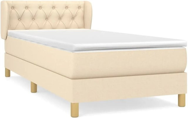 vidaXL Boxspringbett mit Matratze Hybrid-Design in Beige, B/T/H: 80 x 200 cm - Bild 1