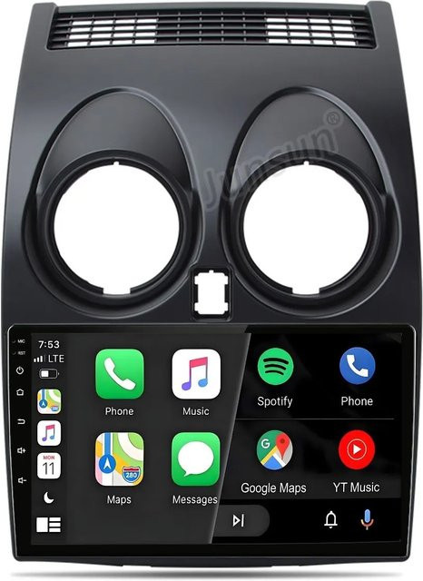 Junsun Autoradio für Nissan Qashqai J10 (2006-2016) mit Bluetooth, GPS, Wi-Fi und Cellular in Schwarz - Bild 1