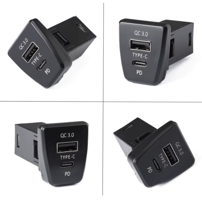 TRMODS Dual-USB QC3.0 Schnellladeanschluss Auto-Mittelkonsole-Steckdose in Schwarz für Toyota RAV4 und Wildlander 20-24 - Bild 4