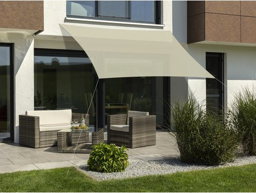 Sonnensegel Schneider Schirme Teneriffa rechteckig aus HDPE in Weiss oder Beige, Breite: 500 cm, Tiefe: 360 cm - Bild 2