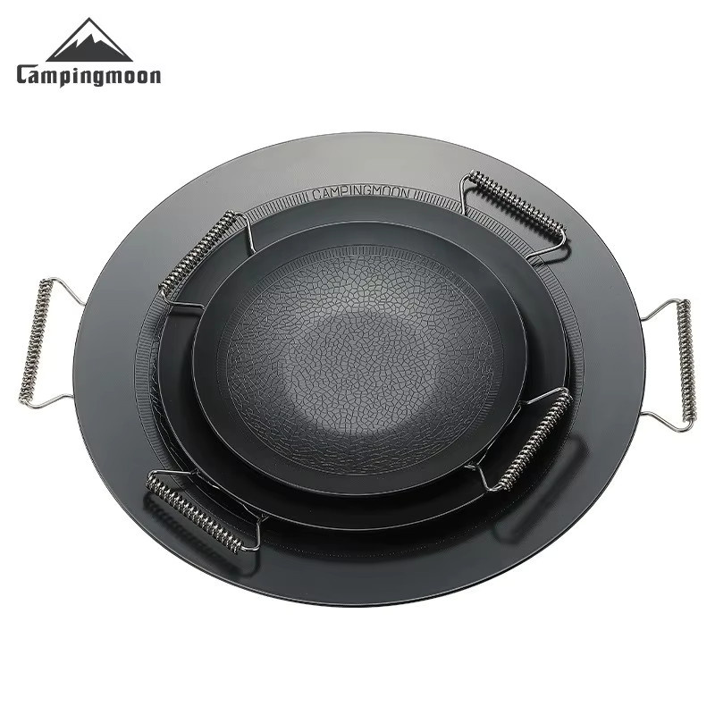 CAMPINGMOON GRW-27F Faltbare Grillplatte aus Stahl, dreischichtig und antihaftbeschichtet, Schwarz, B/T/H: 34,0 x 26,5 x 26,5 cm - Bild 5