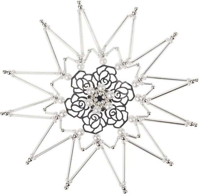 PRACHT Perlenstern-Komplettset Vintage Rose Weihnachtsstern aus Kunststoff und Metall in Multi - Bild 1