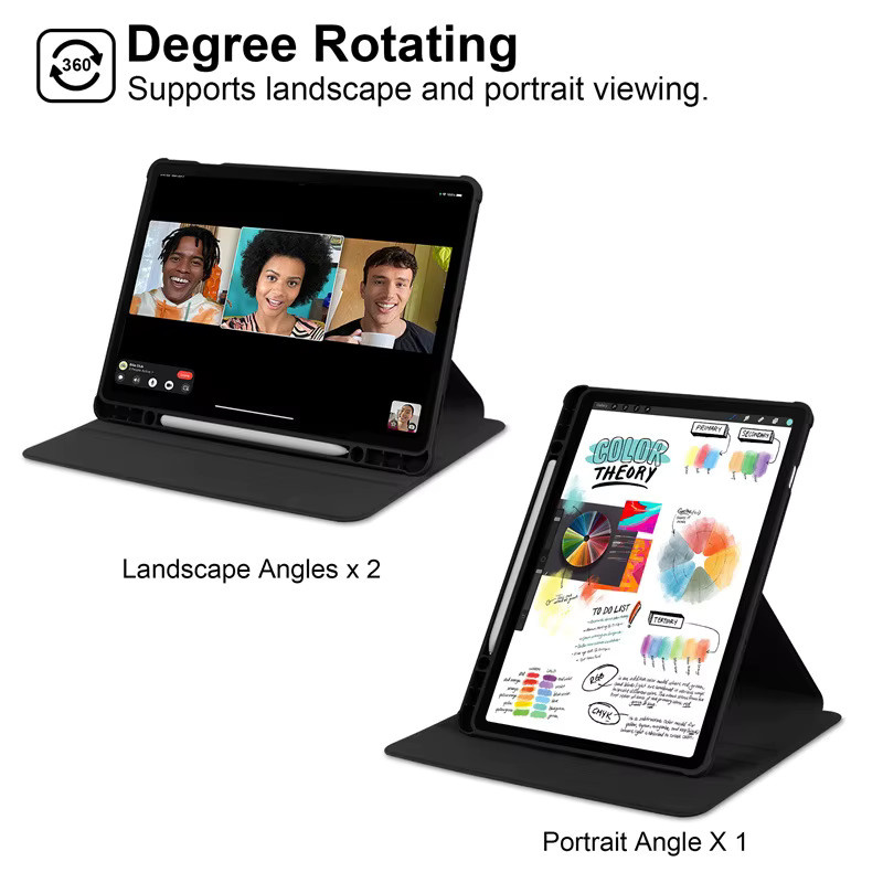 Rotationsabdeckung für Samsung Galaxy Tab S10 Lite 10,9 Zoll, Acryl-Tablet-Hülle mit klarem Rückenständer und Bleistiftschlitz, Farbe: Transparent/Grau, Modell: SM-X400/X406B - Bild 3