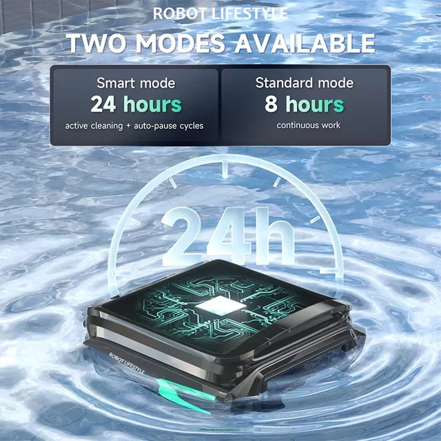 Robot lifestyle F1 Solar-Pool-Skimmer-Reiniger in Schwarz mit App-Steuerung und 5200 mAh Akku - Bild 1