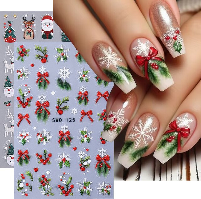 SWEET TREND Nagelaufkleber Weihnachten, 2 Stück - Bild 1