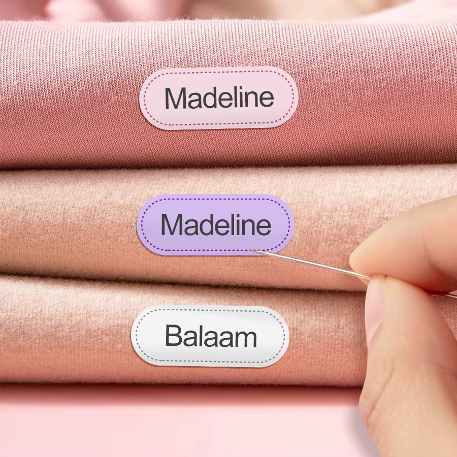 Personalisierte bügelbare Stoffetiketten aus Baumwolle in Multicolour für Kleidung und DIY-Zubehör - Bild 2