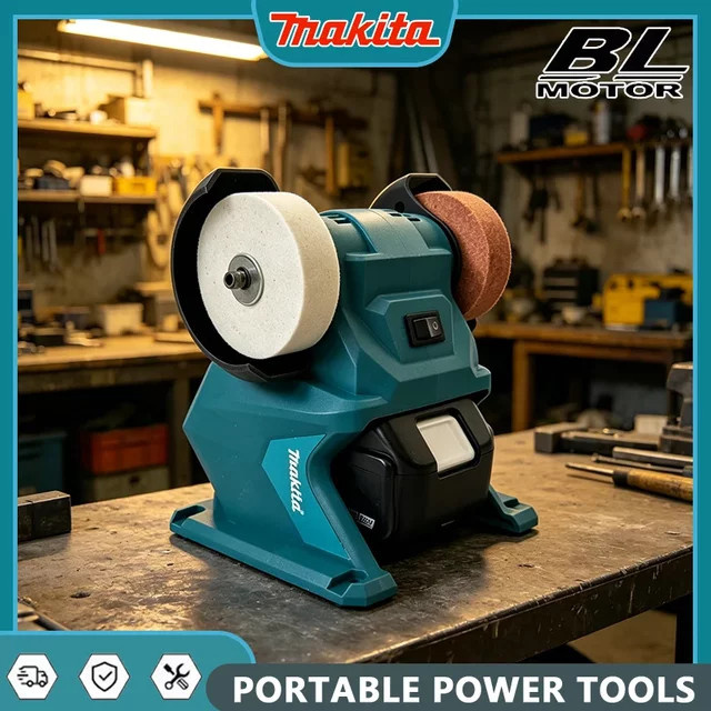 Makita Bürstenloser Akku Tischschleifer 18V Kabelloser Doppelschleifer zum Polieren und Schleifen von Messern - Bild 1