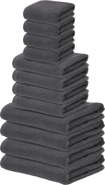 LIVARNO Frottier-Set, 12-teilig, Grau, aus Baumwolle - Bild 1