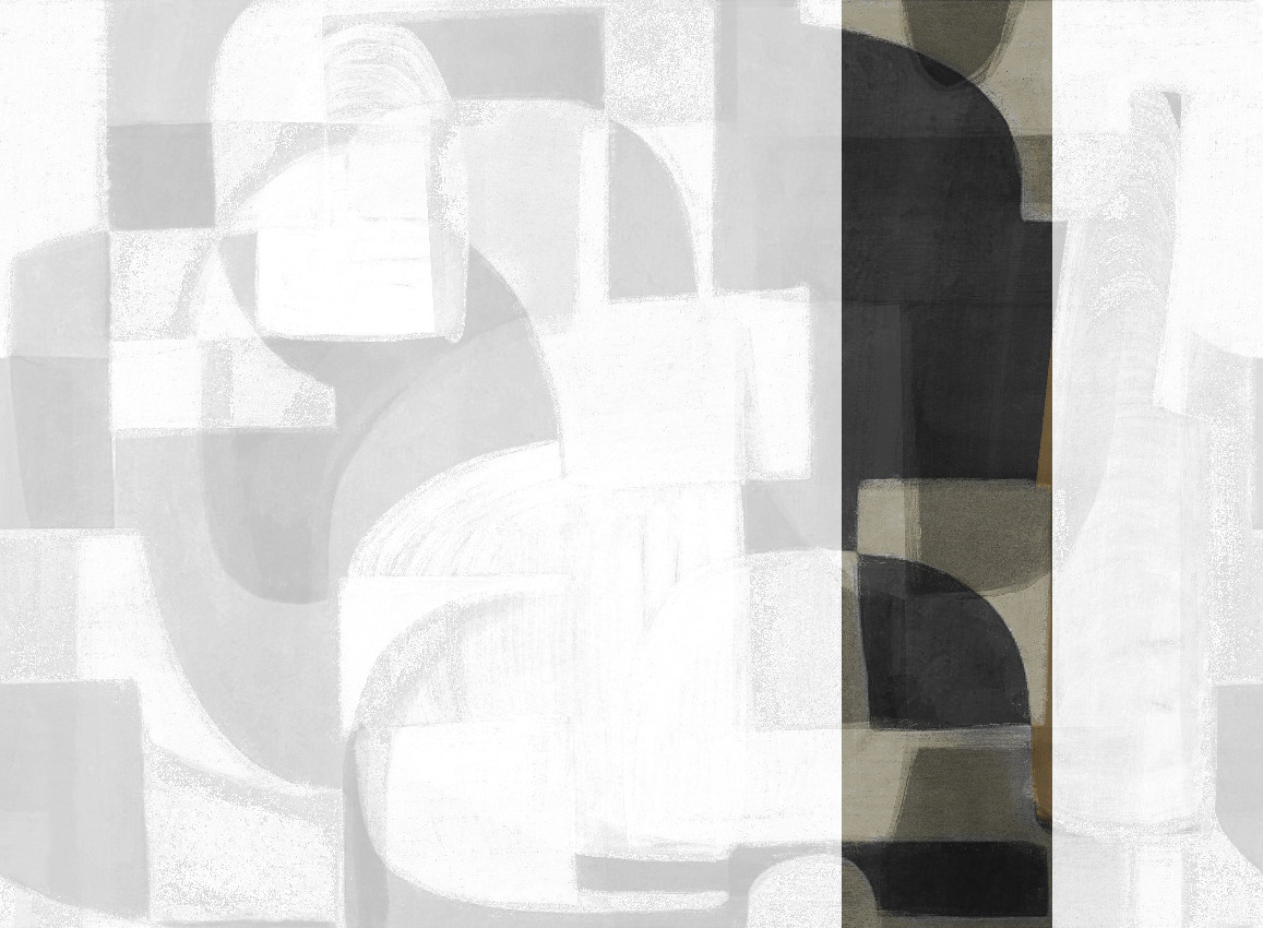 Jannelli & Volpi Mural Pacha Black Panel 5 abstrakte Vinyl Tapete in Schwarz und Multicolour - Bild 1