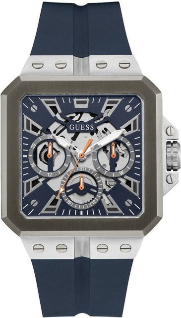 Guess Armbanduhr Leo, Quarz, Edelstahl, Blau, 42 mm, Herren - Bild 1