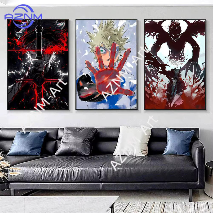 Japanisches Anime Poster Asta Demon Black Clover Vintage Wandkunst für dein Zuhause oder Arbeitszimmer in Schwarz - Bild 2