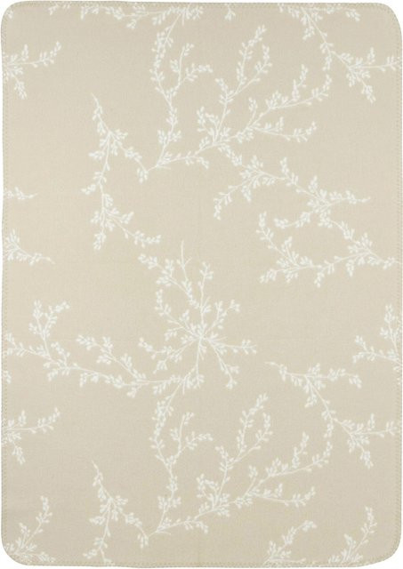 Meyco Baby Babydecke gewebt aus Baumwolle mit floralem Muster in Beige, B/B: 75 x 100 cm - Bild 1