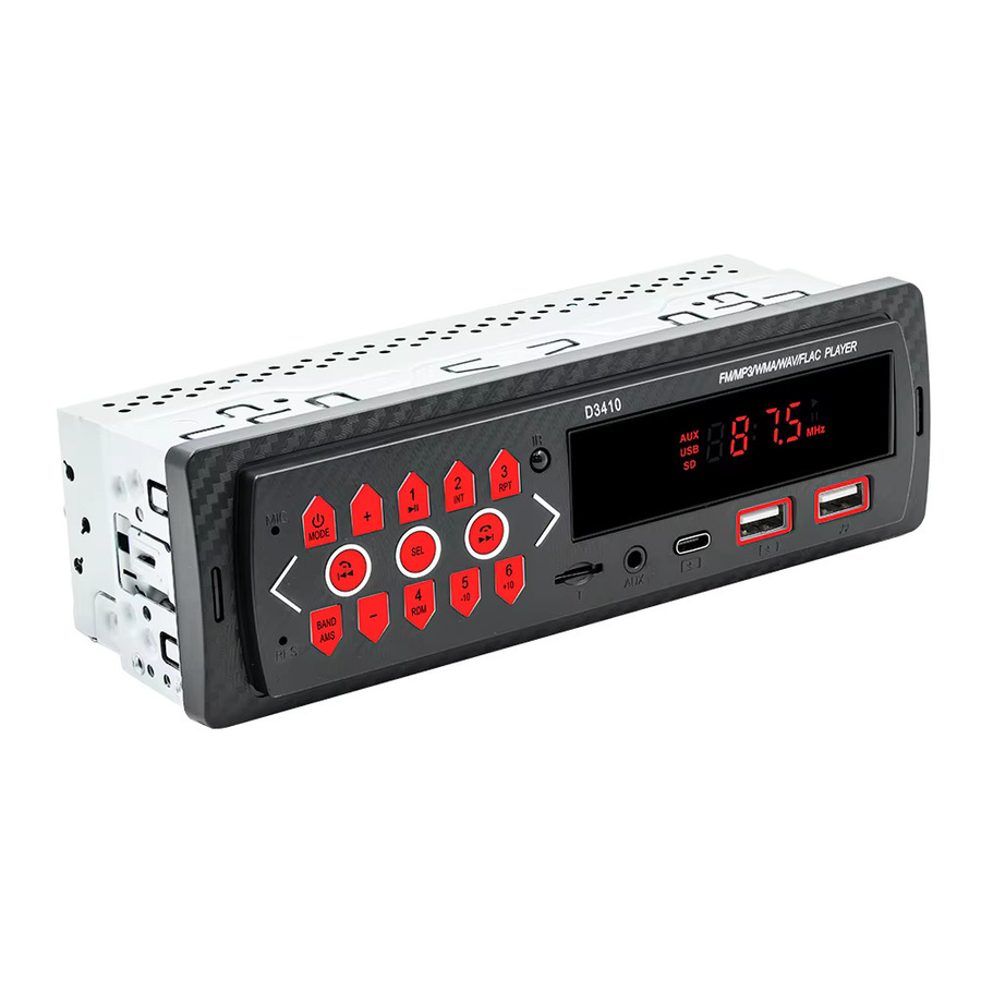 BQCC 1DIN MP3 Autoradio mit Bluetooth, FM, USB, TF und AUX in Schwarz - Bild 2