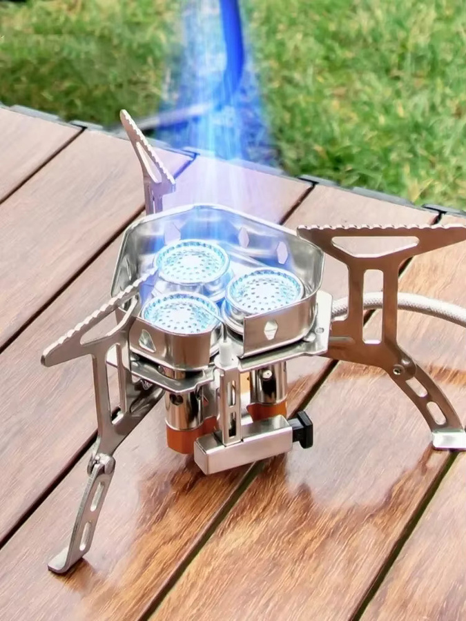 TARKA Camping Gasherd Outdoor mit 6800 W Big Power Brenner, tragbarer Klappherd in Silber - Bild 6
